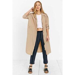 UNIF x Urban Outfitters Tan Windbreaker Long Trench Jacket Size M
